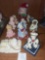(9) Handcrafted Collectable Porcelain Doll Ornaments Ceramic