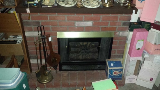 Very Realistic Faux Brick Fireplace. Large.