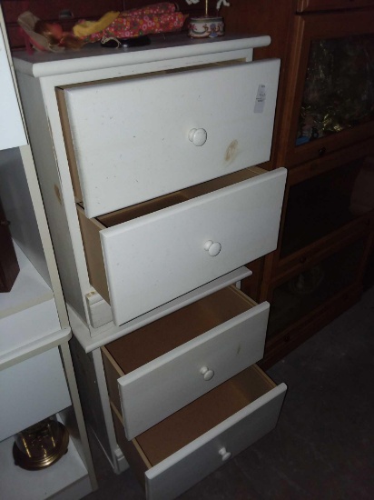 (2) Matching White Wood, Two Drawer Bedroom Night Stands