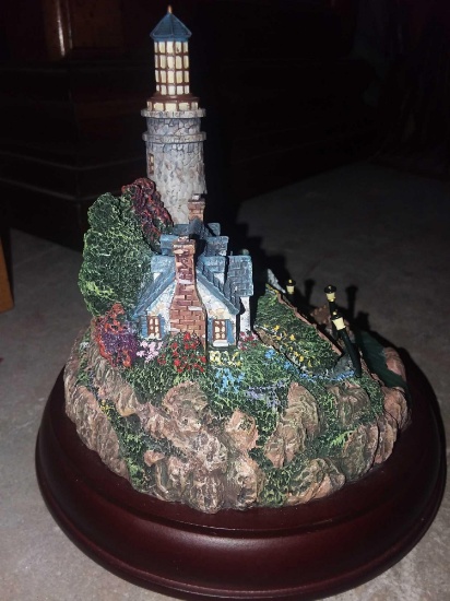 Thomas Kinkade's Guiding Lights Collection Signed Handcrafted Musical Sculpture "Sea of Tranquility"