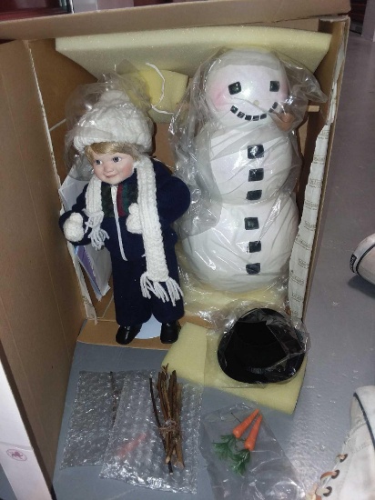 The Ashton-Drake Galleries: "Bradley" - "Winter Magic Collection" Porcelain Doll with Snowman
