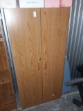 4 Shelf Wood Storage Cabinet with Lock and Keys