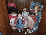 (5) Porcelian Dolls with Stands, Some Limited Editions 