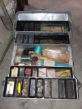 Tin Tackle Box Filled with Fishing Gear