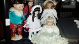 Lot of 5 Sweet Marian Yu Design, Vintage Porcelain Dolls.