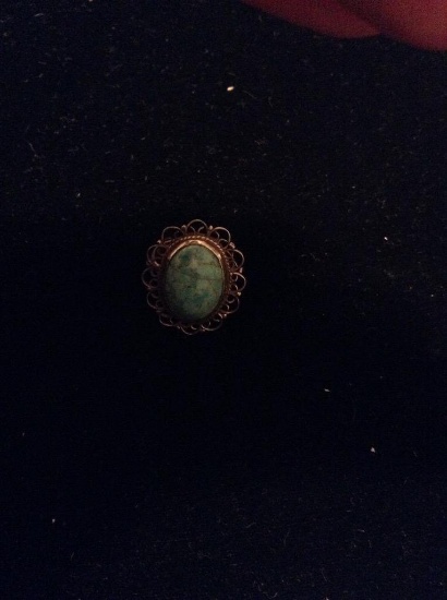 Signed Mexican Sterling and turquoise ring
