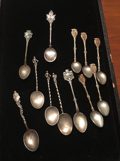 Lot of 12 antique and vintage small tourism spoons