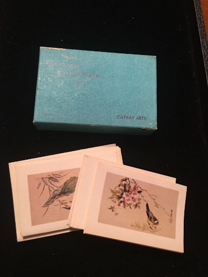 Antique Cathay Arts boxed set of 12 place cards with evelopes