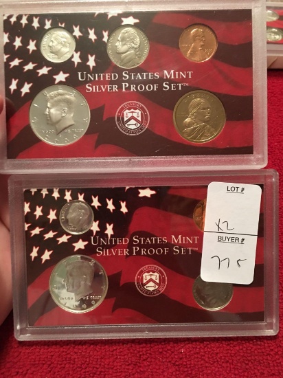 1999, 2000 United States Silver Proof sets