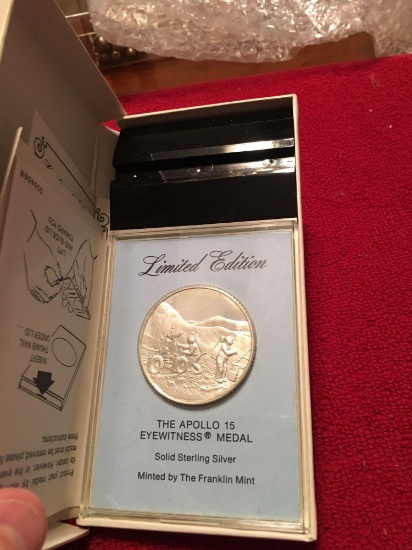 1971 Apollo 15 Franklin Mint Sterling silver medal