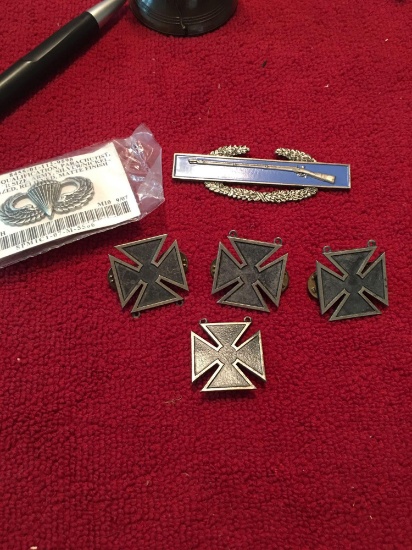 Lot of 6 authentic military medals including 5 sterling silver
