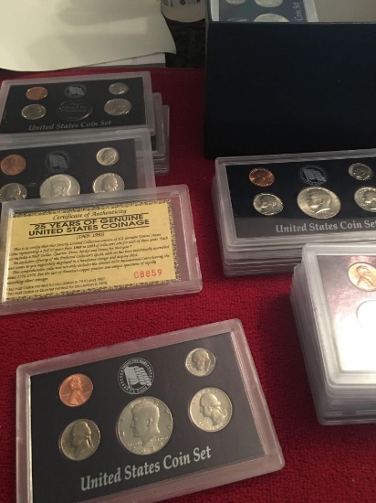 Boxed set of 25 years of United States Coinage 1969-1993.