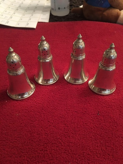 Set of 4 matching Duchin creations Sterling weighted shakers