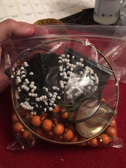 Bag of fashion and costume jewelry