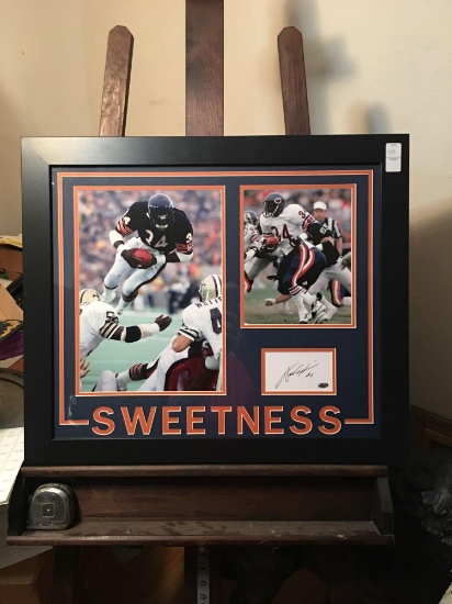Walter Payton Sweetness autographed, framed and matted photo collage. Wow