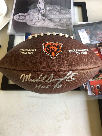Rare Mike Singletary HOF autographed full size Wilson football with authenticity
