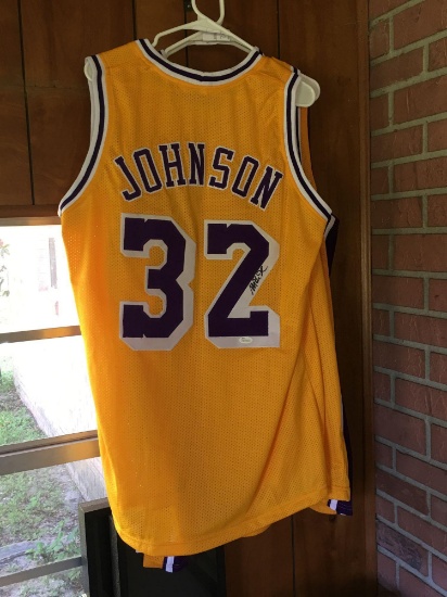 Magic Johnson autographed #32 Lakers jersey with JSA authentication