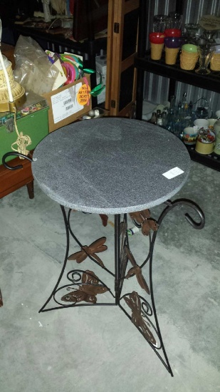 Tripod Table with Butterfly Accents
