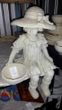 Seated Girl with Flower Basket, Statue 15 in tall.