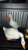 2 ceramic geese - some damage