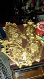 4 Plastic gold wall hangers. Very nice. 14 in tall