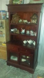 Beautiful Reddish-wood Cabinet with Locking Cabinet (with Key) BEAUTIFUL!