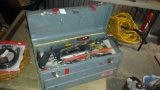 Old Metal Toolbox with Top Box and 2 Drawers