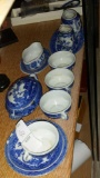 (13) Tiny, Delicate Matching Blue and White China Pieces