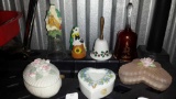 Darling ceramic trinket boxes and collectible Bells