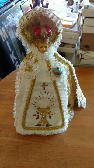 Pope John Paul Figure with Ornate Embroidered Robes