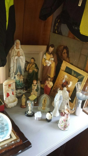 Large Lot of Religious Figures and Statuary