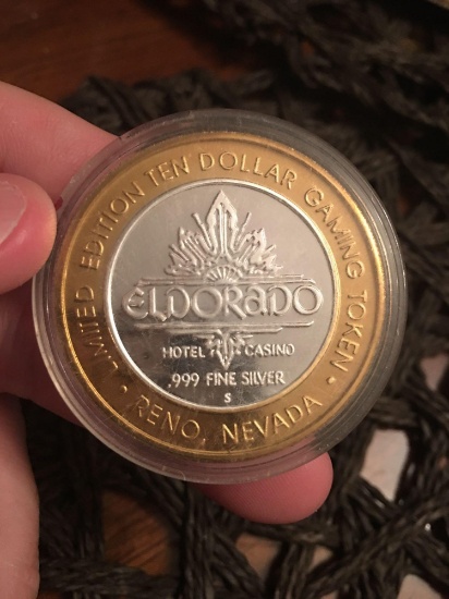 Eldorado $10 Silver Casino Token