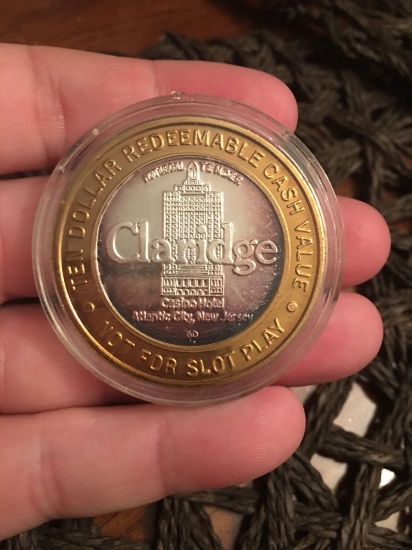 Claridge $10 Silver Casino Token