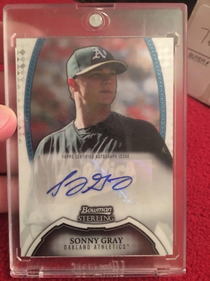 Bowman Sterling Autograph issue Sonny Gray baseball card
