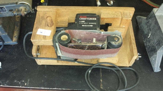 SEARS Craftsman, 1 HP, 3 Inch Belt Sander with Wood Box Mount