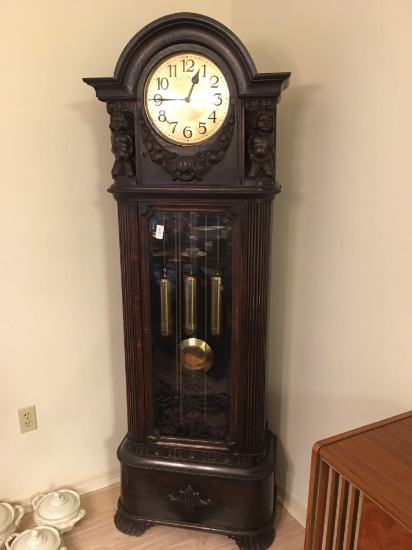 Handcrafted antique Black Forest German Grandfather clock