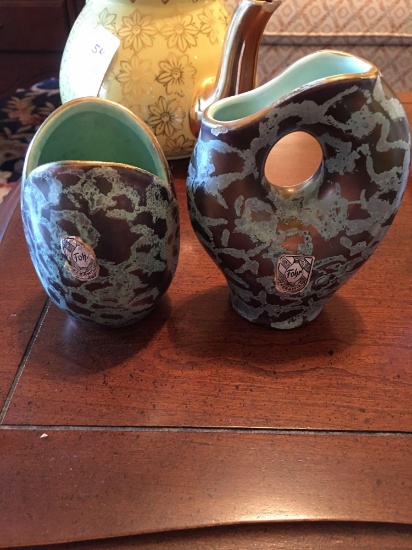 Two pieces Fohr German art pottery