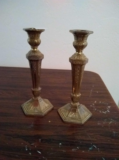 2 candle stands with date stamped