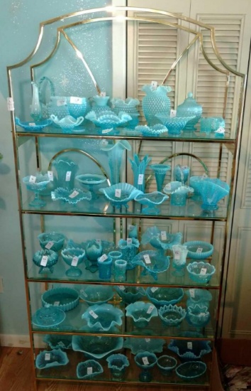 5 Level Glass Display Shelf, Gold, Very Nice