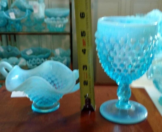2 Opalescent Blue Glass beautiful pieces