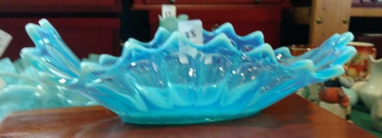 Opalescent Blue Glass big dish