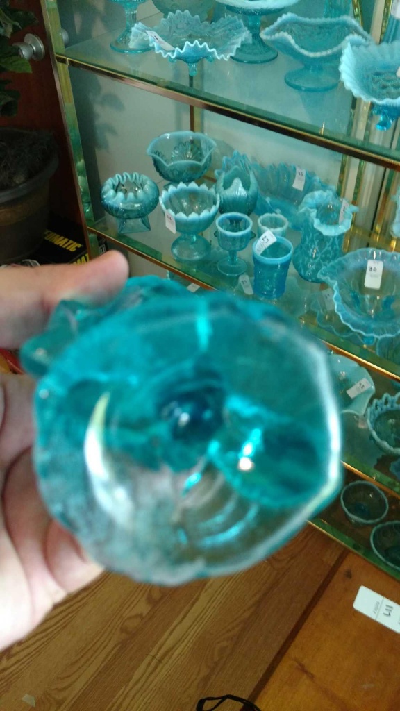 Blue Glass corn cob vase 29 5