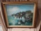 Harbor Scene Painting on Canvas, Framed, Signed