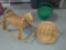 Wicker lot: Rocking Horse and 2 Baskets