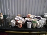 Huge lot of coffee mugs and glass mugs glass items