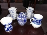 9 Blue and White Porcelain Pieces
