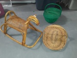 Wicker lot: Rocking Horse and 2 Baskets