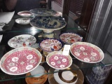 7 pc Oriental / East Asian Dishes/Pedestal