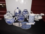 9 brilliant blue and white porcelain pieces