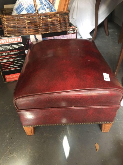 Vintage vinyl ottoman